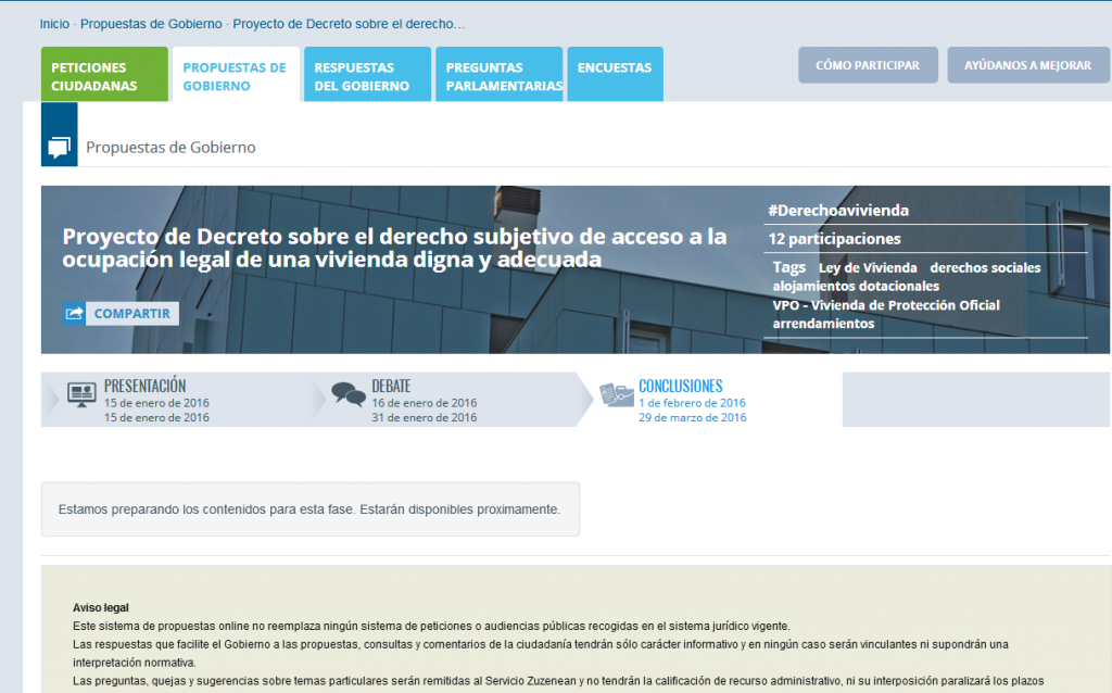EuskadiProyectoDecretoDesarrolloLeyVivienda