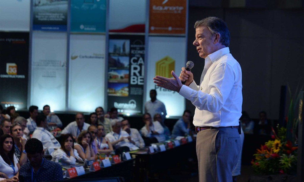 Sigamos construyendo esta Colombia maravillosa y reconciliémonos, fueron las palabras finales del Presidente Juan Manuel Santos en la clausura del Congreso de Camacol 2017.