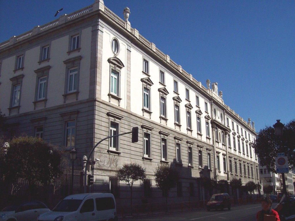 South facade of the Spanish Supreme Court's seat, in Centro district in Madrid. Building from 1758.